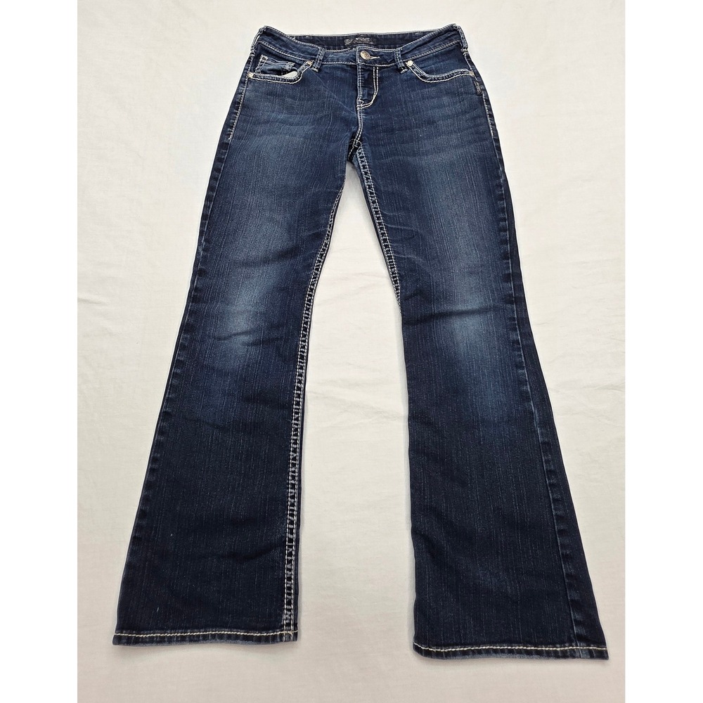 Silver Jeans Co Womens Size 31 Natsuki Bootcut Dark Wash Denim Pants Mid Rise